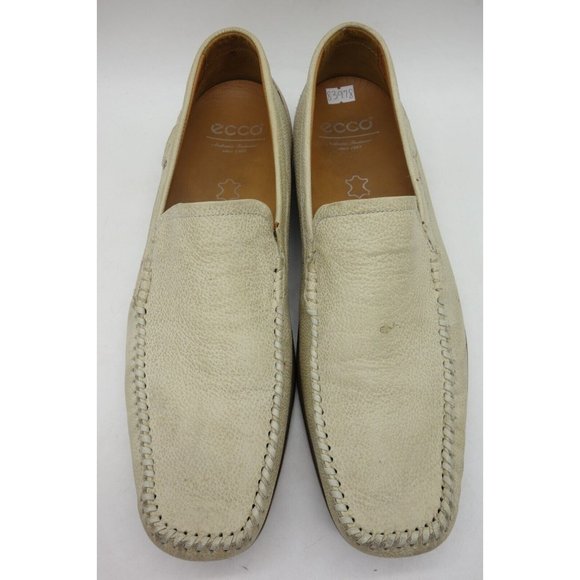 Ecco Beige Leather Dress Casual Moc Toe Slip On Loafer Shoes Mens 45 / 12 - 12.5 main image 6
